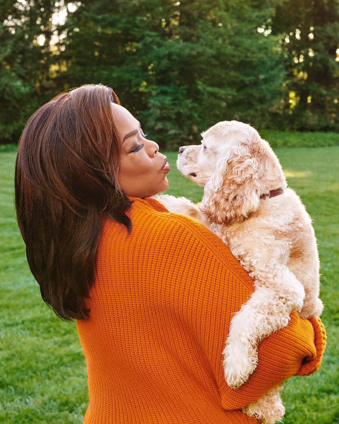 Oprah Winfrey and Her Dog Sadie
