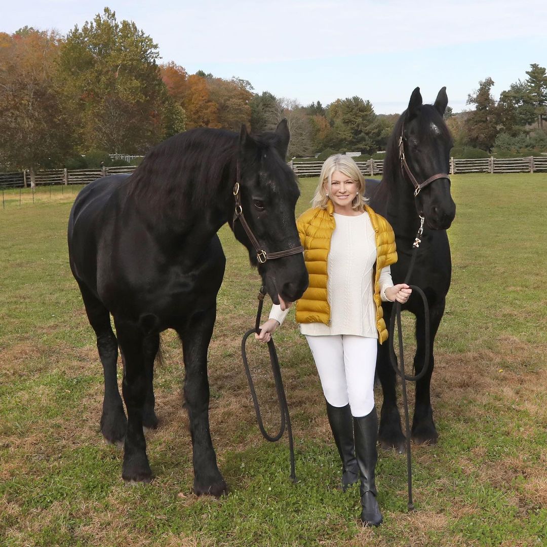 Martha Stewart and her tow horses