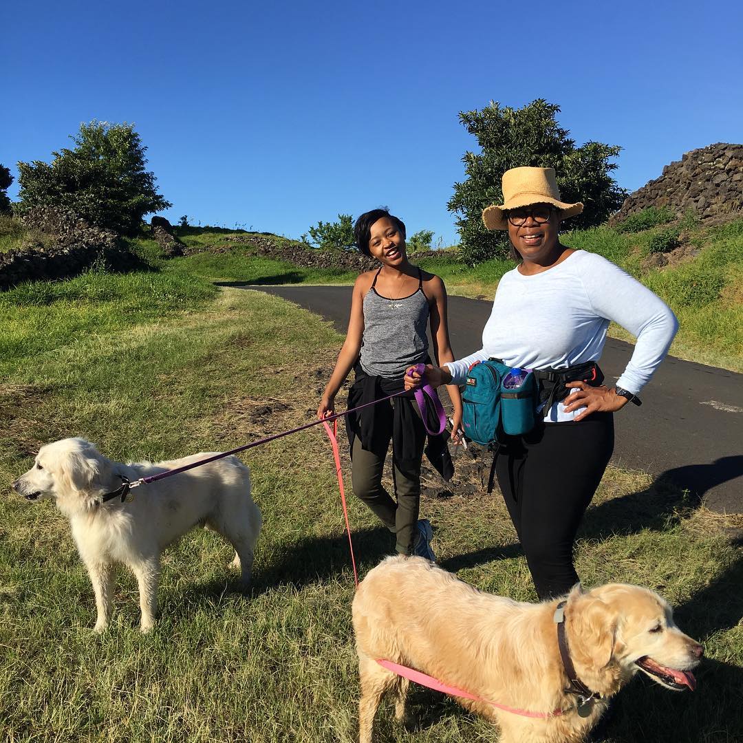 Oprah Winfrey and two of Her Dogs