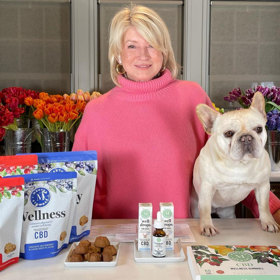 Martha Stewart and her dog Creme brûlée