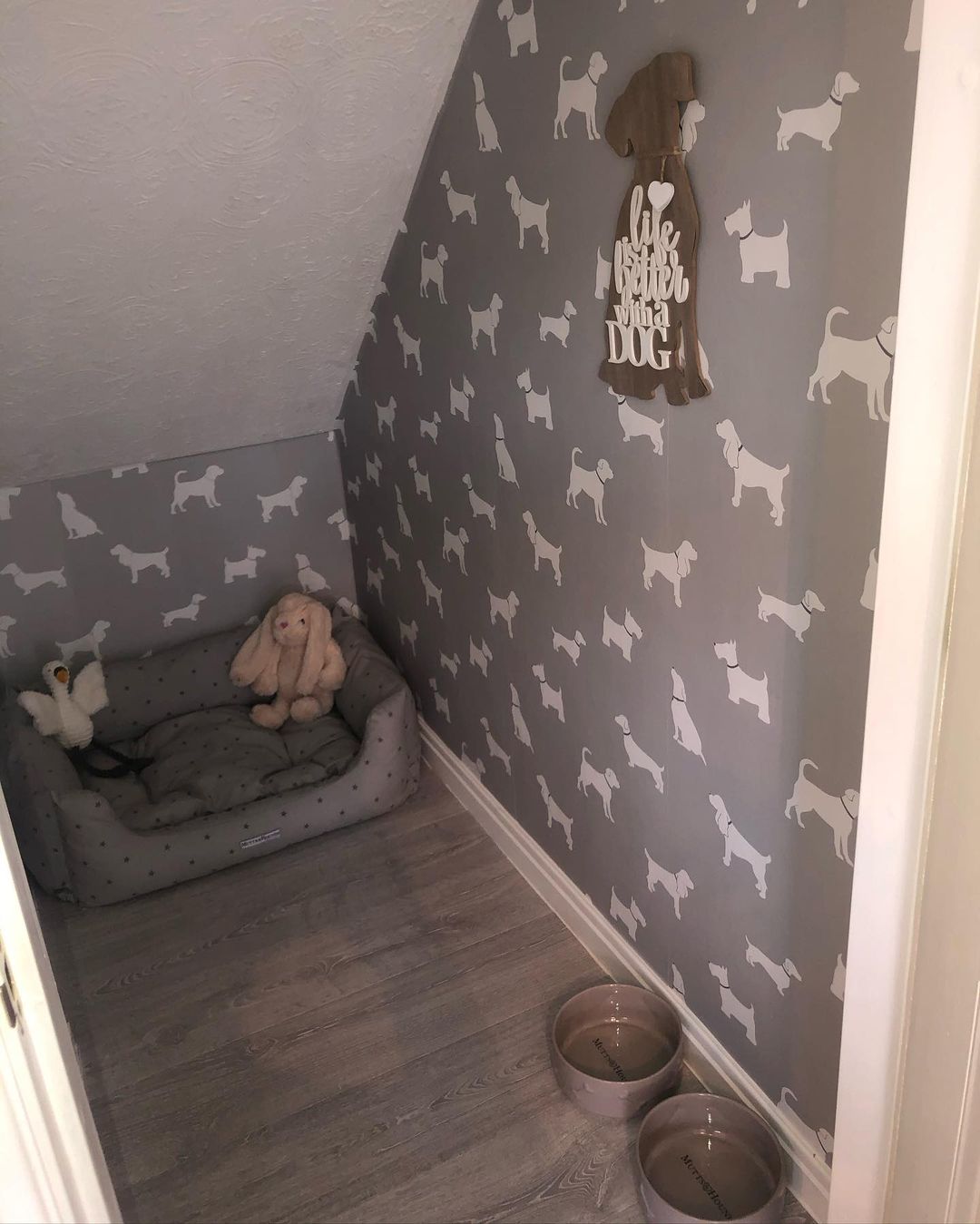 A dog room made under stair case