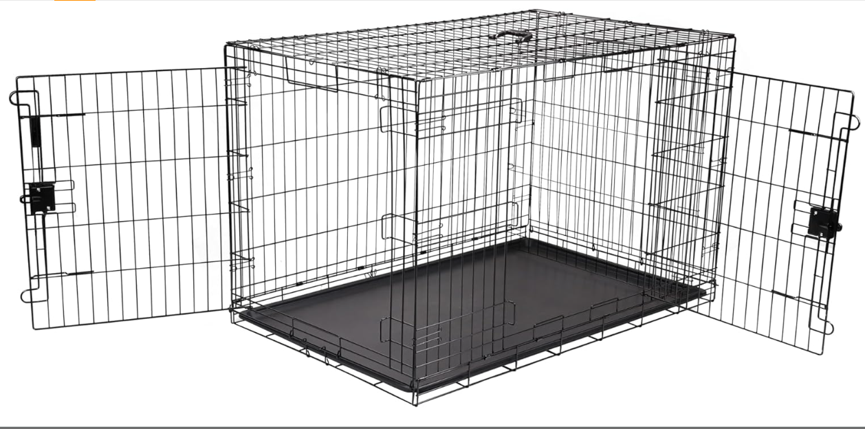 Amazon Basics Foldable Metal Dog Crate