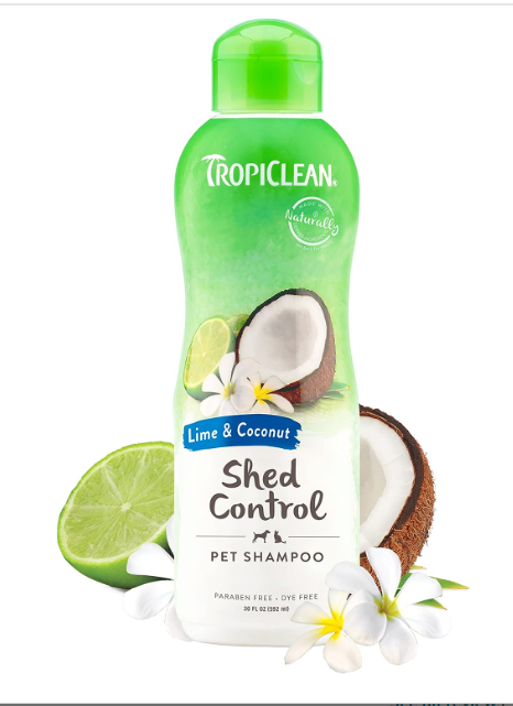TropiClean's Lime and Coconut De-shedding Dog Shampoo for dogs