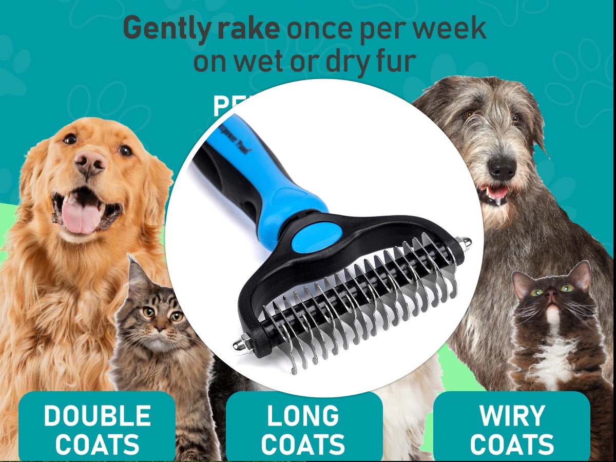 Maxpower Planet's Double-Sided Undercoat Rake for Golden Retrievers