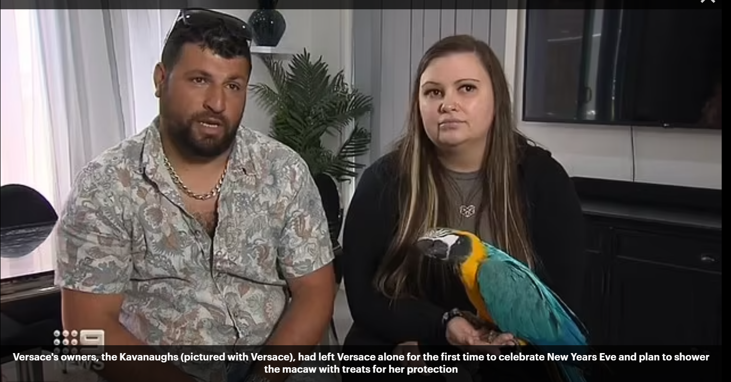 The Kavanaugh Family and their pet parrot